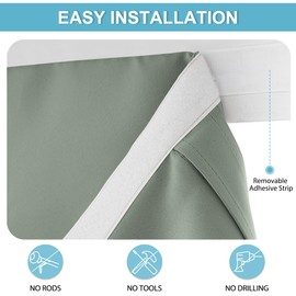 RYB HOME Sidelight Door Curtain - Full Privacy Thermal Insulated French Door Glass Window Drapes for Patio/Front/Living Room, W12 x L69 inch, 1 Panel, Sage Green