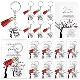 50 Sets Funeral Favors, Celebration of Life Favors,Cardinal Keychains with Tassels,Sympathy Cards and Gift Bags,Memorial Gifts for Funeral, Memorial Service, Bereavement,Sympathy Guest