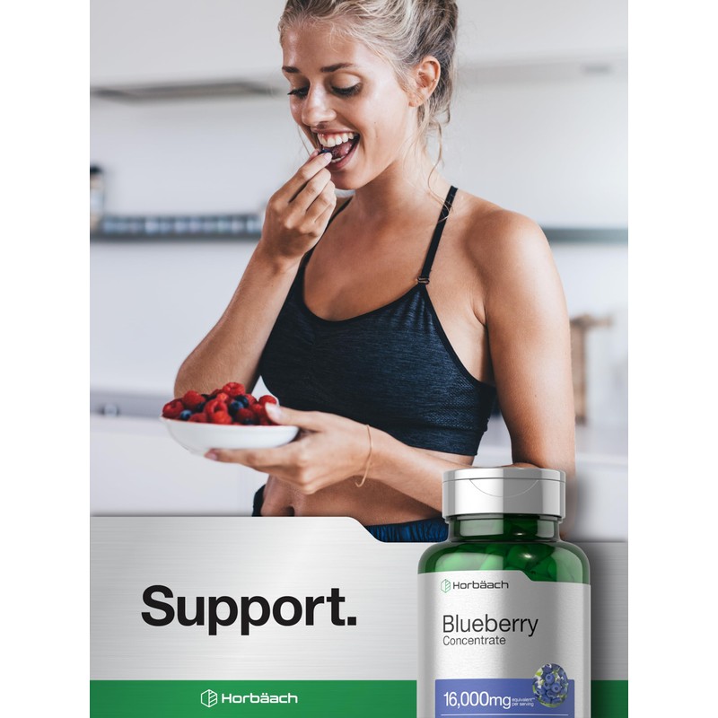 Horbäach Blueberry Extract Supplement | 150 Capsules | Blueberry Concentrate
