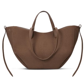 TIAASTAP Tote Bag Faux Leather Handbag Women's Large Shopper Bag Elegant Shoulder Bag Large Shoulder Bag Handbag Shopper Bag Handbags Tote Bag Bag for Shopping Travel, coffee large suede