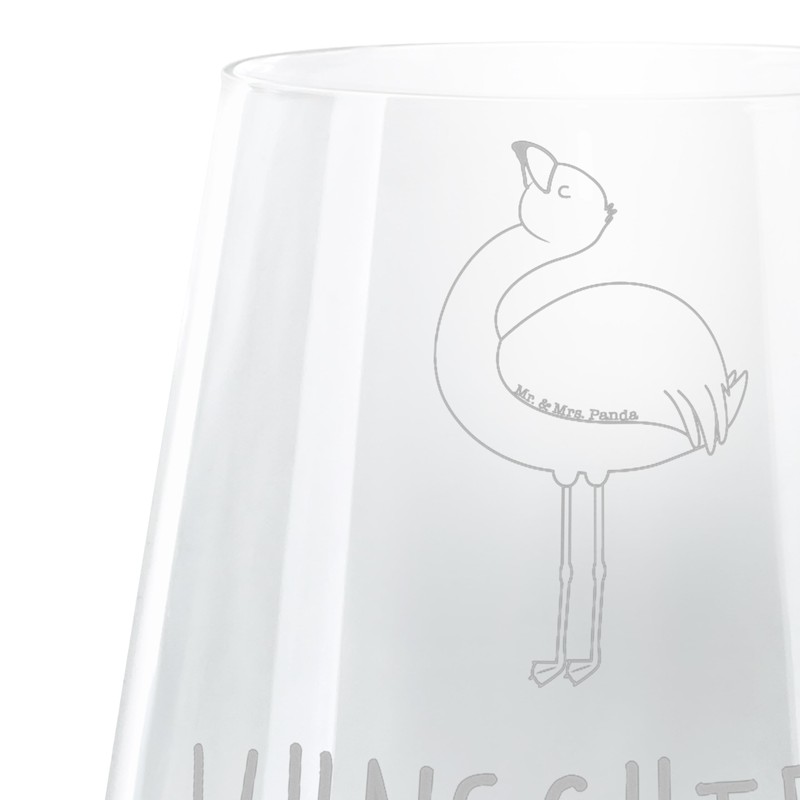 Mr. & Mrs. Panda Personalisiertes Cocktail Glas Flamingo Stolz -