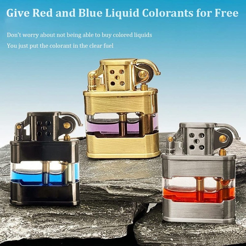 Vintage Lighter Creative Clear Lighter Cool Transparent Lighter Refillable Windproof