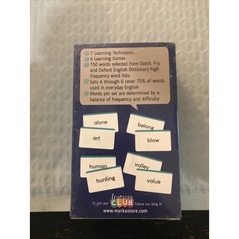 Merka Sight Words Flash Cards Set F NWT 150 Words