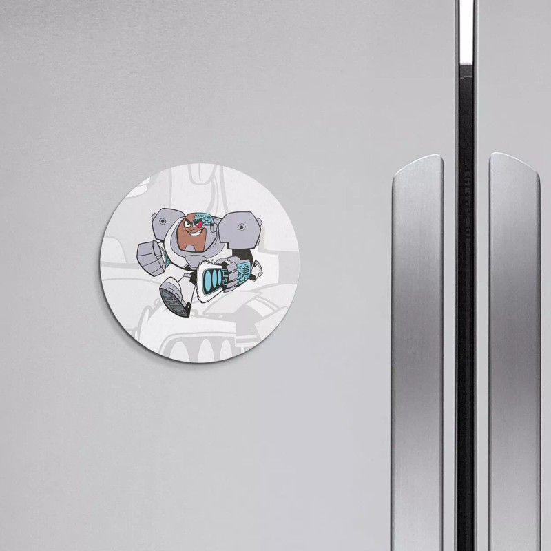 Unbranded Teen Titans Cartoon Cyborg | 4'' X 4'' Round