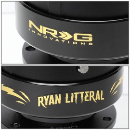 NRG Innovations SRK-200BK-RL Quick Release (Black Body and Black Ring with Gold Ryan Literal Signature logo and Gold NRG Logo)