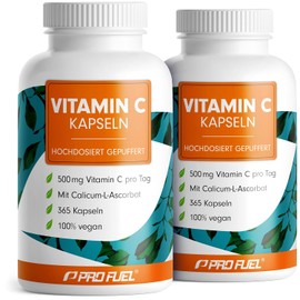 Vitamin C High Dose - 730 Capsules - 500 mg Vitamin C Buffered - High-Quality Calcium Ascorbate Optimal High Dose - Laboratory Tested with Certificate - 100% Vegan 2 x 365 Capsules
