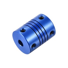 sourcing map 1Pcs 3mm to 5mm Aluminum Alloy Shaft Coupling L25xD19 Flexible Coupler with Screws Beam for 3D Printer CNC Machine DIY Encoders and Motors Shaft,Blue