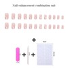 24pcs Square False Nails French Tip Short Stick on Nails
