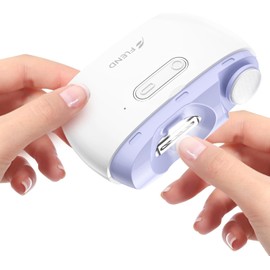 Electric Nail Clipper, Baby Nail Trimmer Nail Polisher 2 in-1, Automatic Nail Clipper 2 Speed Fingernail Clippers Nail File with Light,Women Manicure Set Nail Clippers for Baby Kids Seniors Weak Hands