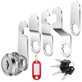 flintronic 16mm Security Mailbox Lock, Letter Post Box Lock with 4 Keys, 1 Key Tag and 5 Locking Plates, Cabinet Drawer Cupboard Cam Lock, for Mailboxes Locker Toolboxe Filing Cabinet Letter Box Lock…