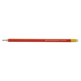 Pencil with Eraser HB Red Barrel [Pack 12]