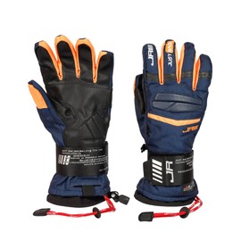 JRZHX Waterproof Gloves Women & Men with Quadruple Layer Protection, Thinsulate Insulation & EVA Anti-Collision, Breathable & Warm, Snow Stopper Wristband, Anti-Lost Rope & Zippered Pockets (Blue)