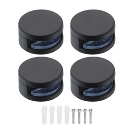 sourcing map 1Pcs Glass Shelf Brackets, Adjustable Frameless Glass Shelf Bracket, Glass Shelf Holder Fixture Shelves Clamp for 3-5mm(0.12"-0.2") Glass, Black