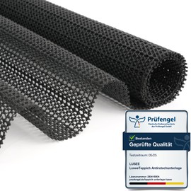 LUSEE Non-Slip Mat for Carpet, 160 x 220 cm, Non-Slip Carpet Underlay, Breathable, Can Be Cut to Size & Waterproof, Non-Slip Underlay as Floor Protection for Parquet, Laminate and Tiles, Black