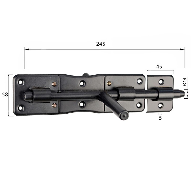 Door Bolt Door Bolt Gate Bolt Lock Both Sides (1,