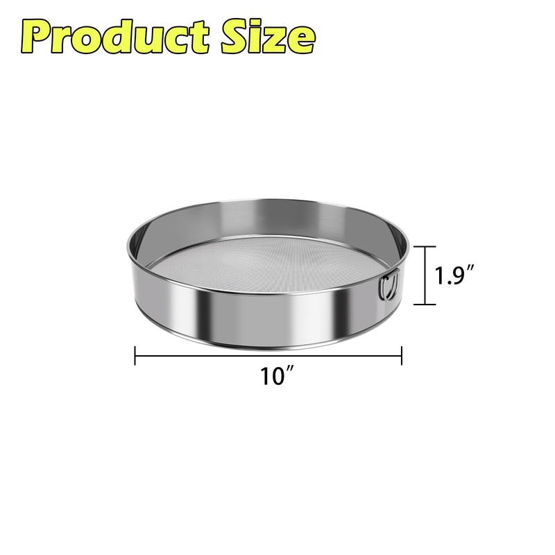 Fine Mesh Sieve Strainer,10" Stainless Steel 60 Mesh,for Winco 10"