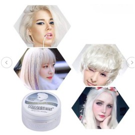 [White] Temporary Hair Wax Gel Mud Rambut Pewarna Lilin Sementara One Time Use Pomade Change Hair Color Kalanxuan 100ml 一次性染发蜡泥