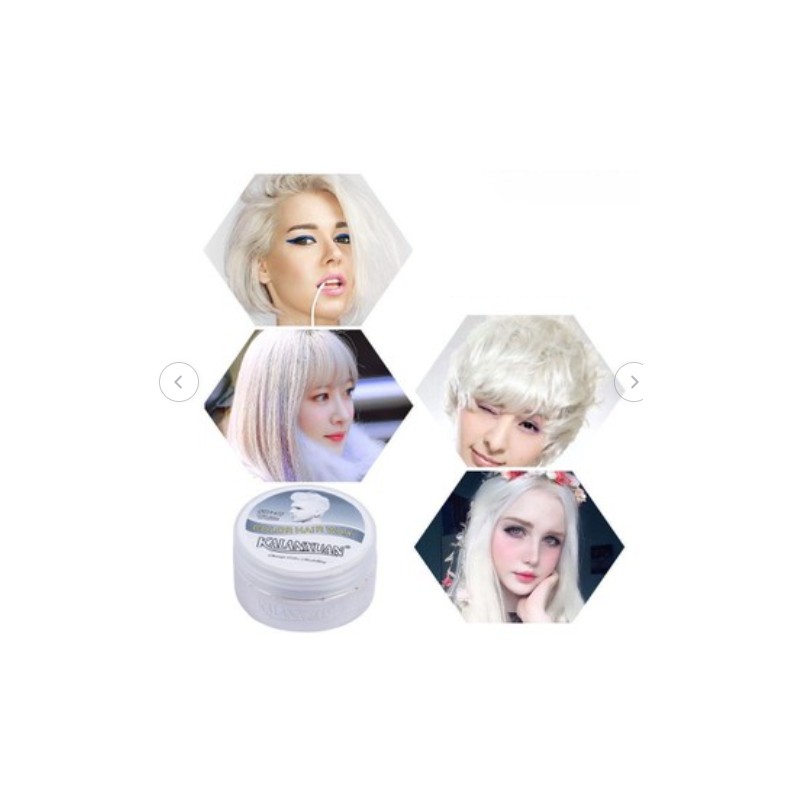 [White] Temporary Hair Wax Gel Mud Rambut Pewarna Lilin Sementara