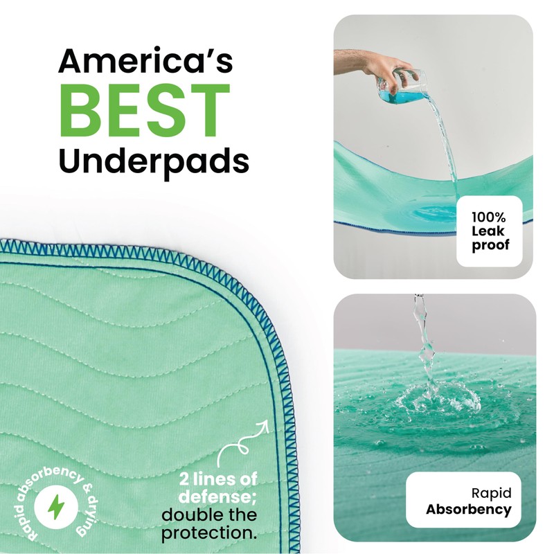 IMPROVIA® Washable Underpads, 18" x 24" (Pack of 4) -