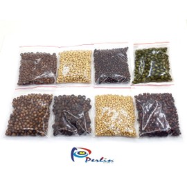 4000 Pieces Wooden Beads Set with Hole 8 Motifs Oval Round Round Tube Wooden Beads for Threading for DIY Jewellery Making Bracelet Wooden Beads