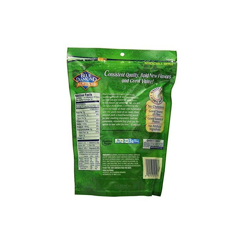 Blue Diamond Almonds Bold Wasabi & Soy Sauce, Value Pack,