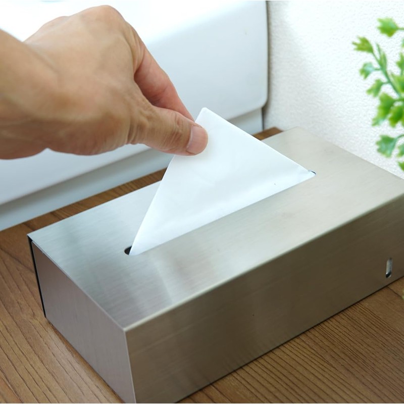 ZEOOR ティッシュボックス 平置き ステンレス ソフトパック 専用 ティッシュケース