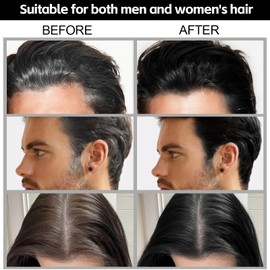 GEUUFEA Hair Root Touch Up Pen, Temporary Gray/White Hair Coverage for Women & Men, Semi Permanent Hairline Powder Stick, Washable and Portable (Black, 20ML)