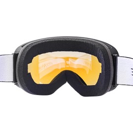 Black Crevice Ski Goggles with Spherical Lenses Black/Blue Revo