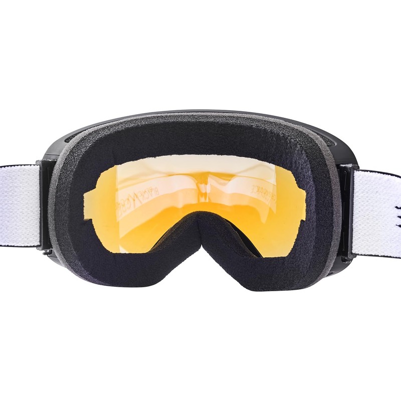 Black Crevice Ski Goggles with Spherical Lenses Black/Blue Revo