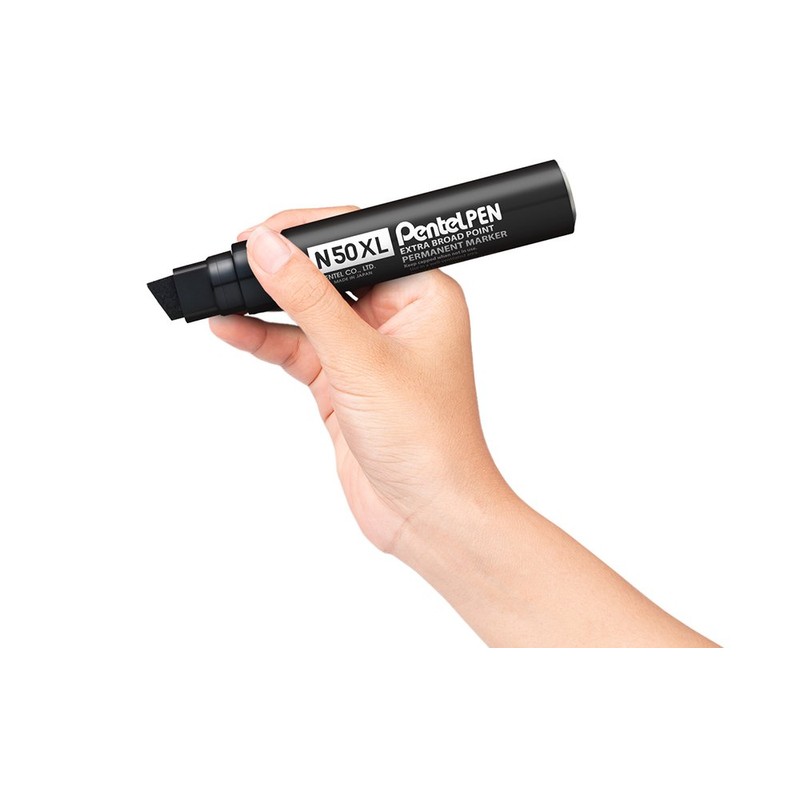 Pentel Pen N50XL-A Permanentmarker, Aluminiumgehäuse, schwarz