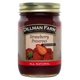 Dillman Farm All Natural Seedless Strawberry Preserves, 16oz (Pack of 6)