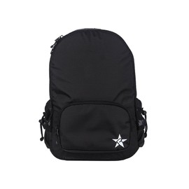Satin in Black Rebel Raven Backpack with Black Zipper