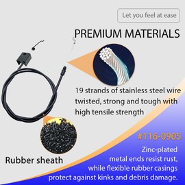 ZanFyxil 116-0905 Zone Cable for Exmark Commercial Mowers - Replaces OEM 116-0900/290-362 - Compatible with Kawasaki Engine 21" Models (ECS180GKA21000, ECXKA21, S/X-Series, SN 850K+)