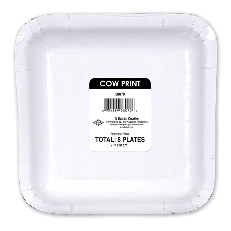 Beistle Cow Print Plate, 7-Inch