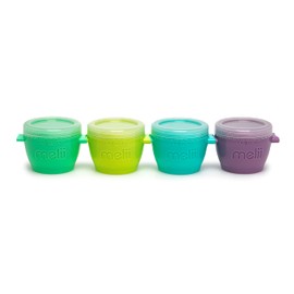 melii Snap & Go Baby Food Storage Containers with lids, Snack Containers, Freezer Safe, 6 oz - 4 Pack, Original