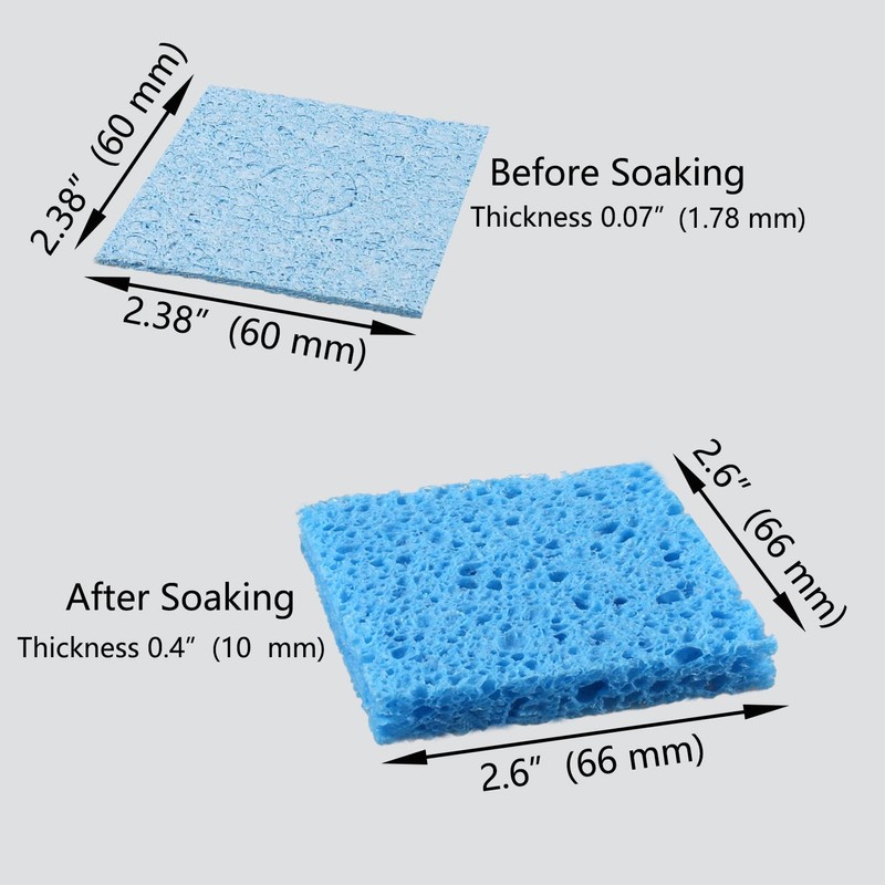 Tueascallk 20 Pcs of Square2.6" x 2.6" x 0.4"(After Soaking)