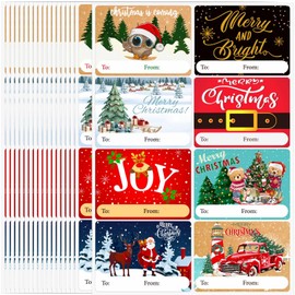 Christmas Gift Stickers Labels for Presents, 120 PCS Name Tags Stickers for Christmas Presents, Self-Adhesive Gift Tags for Christmas Presents, to and from Christmas Stickers for Gifts(2 x 3 inches)