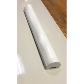 1x6 White Glossy Crackled Ceramic Pencil Molding Trim Chair Rail