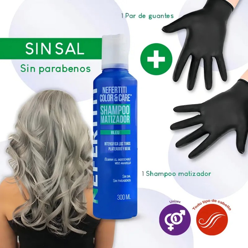 Shampoo Matizador Bleu Azul Neutraliza Amarillos Y Naranjas