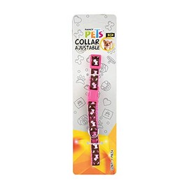Fancy Pets Collar Extra Chico de Nylon Bordado con Listón y Bandas Reflejantes para Perros, Ajustable, Ideal para Paseos y Seguridad, 1 PZA