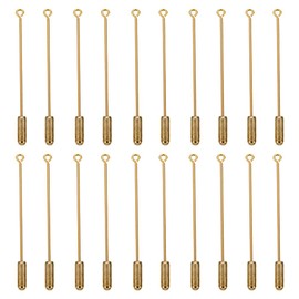 Milisten 20 x Brooch Pin Stick Metal Safety Pins Suit Lapel Pin Stick with Stopper Ends DIY Jewellery Accessories Tie Hats Scarf Golden