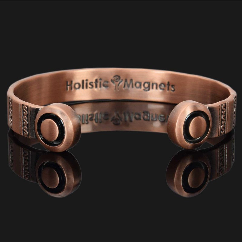 Solid Copper Magnetic Bracelet Men's Women's Copper Bangle Cuff Large