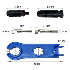 Solar MC4 Connector Set IP67 Waterproof 10 Pairs Male/Female with Mounting Key Copper Tin Plating