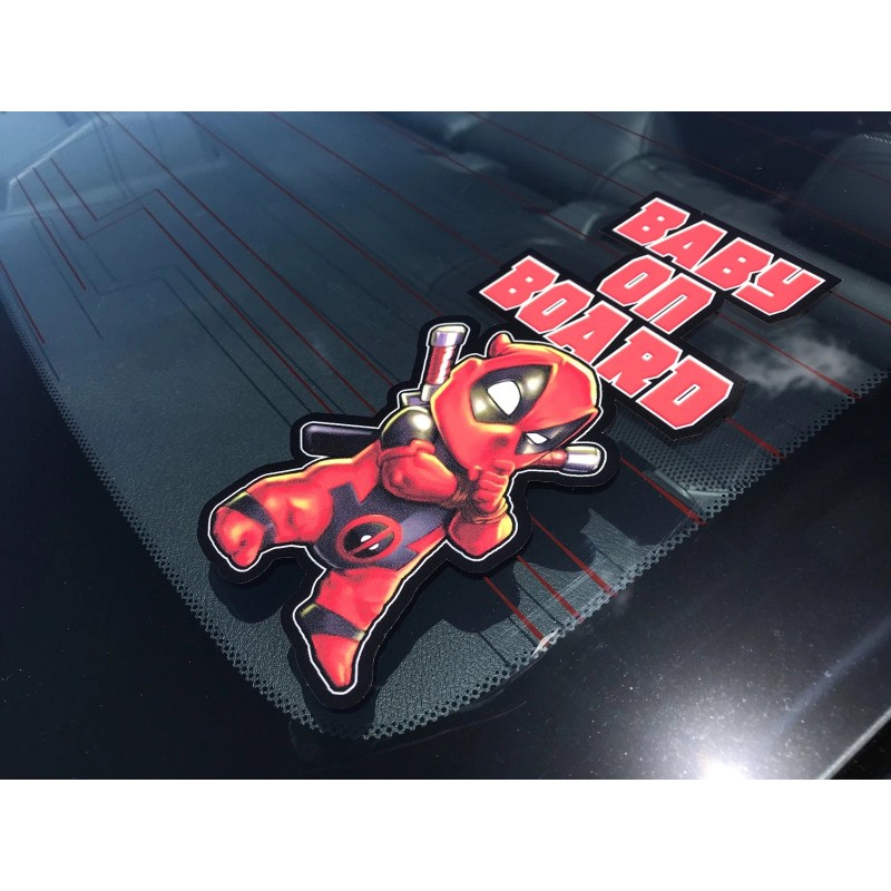 Avery Hi-Performance Baby On Board Deadpool Decal Sticker, Baby Deadpool