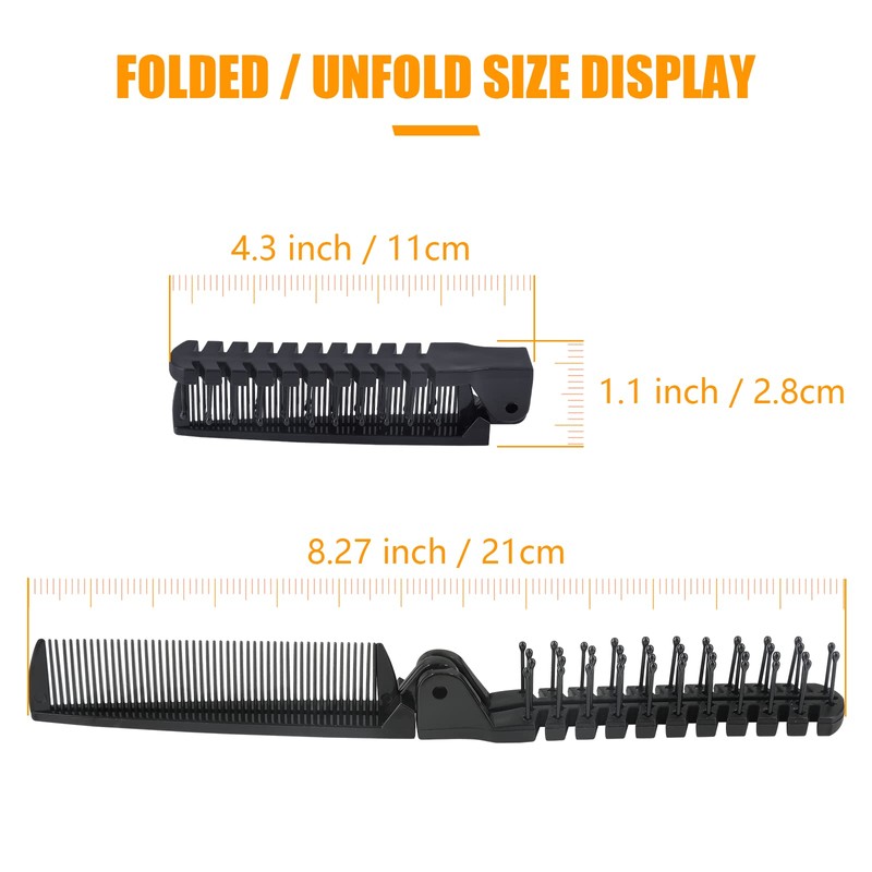 Qjaiune 6PCS Travel Foldable Brush Comb Portable Folding Comb, Anti-Static