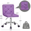 VECELO PU Leather Mid-Back Armless Vanity Chair Adjustable Height 360°