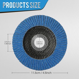 Kcmell Flap Discs 115mm, 10 Pack 120 Grit Zirconia Grinding Discs 4.5 Inch Angle Grinder Sanding Discs for Polishing Grinding Metal Wood Stainless Steel