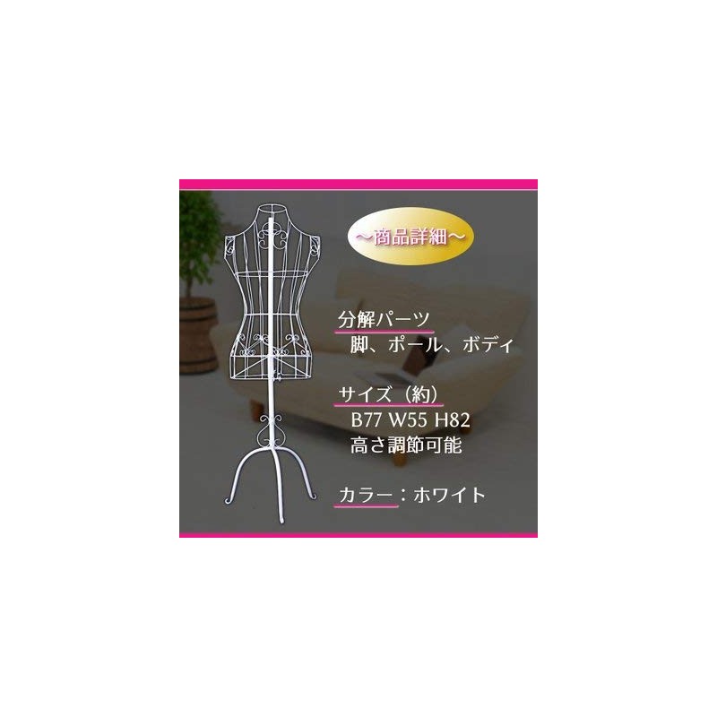 White Wire Torso Mannequin Women's Display