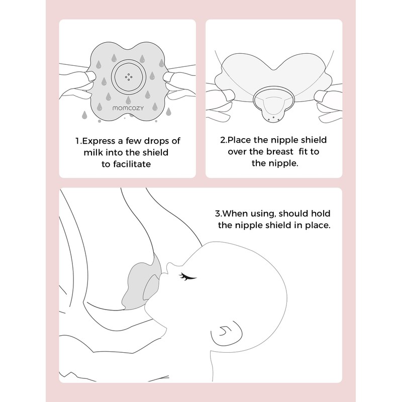 Momcozy Nipple Shield, Floral Contact Nipple Shield for Breastfeeding Moms