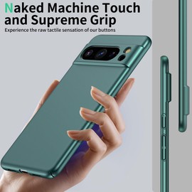 GRECAZO Magnetic Pixel 10 Pro XL Case, Slim Minimalist Matte Hard PC Cover [Compatible with PixelSnap/Magsafe], Ultra-Thin Lightweight Protective Bumper with Camera & Screen Guard-Dark Green